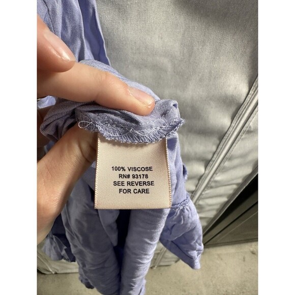 Philosophy Beaded Fringe Bell Sleeve Light Blue Vacation Dress Sz M Detail Boho - Picture 6 of 8